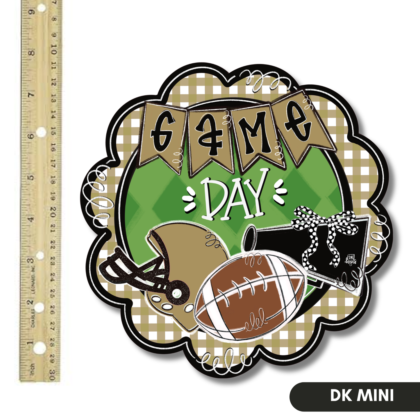 Black and Gold Game Day Scallop Mini