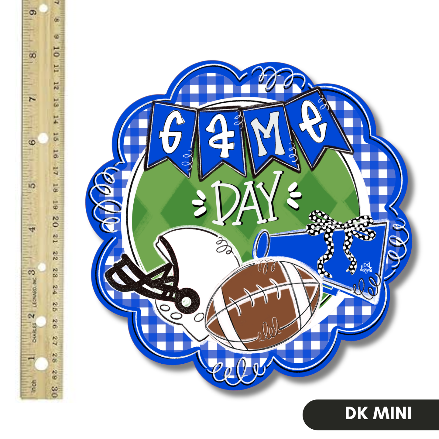 Blue and White Game Day Scallop Mini