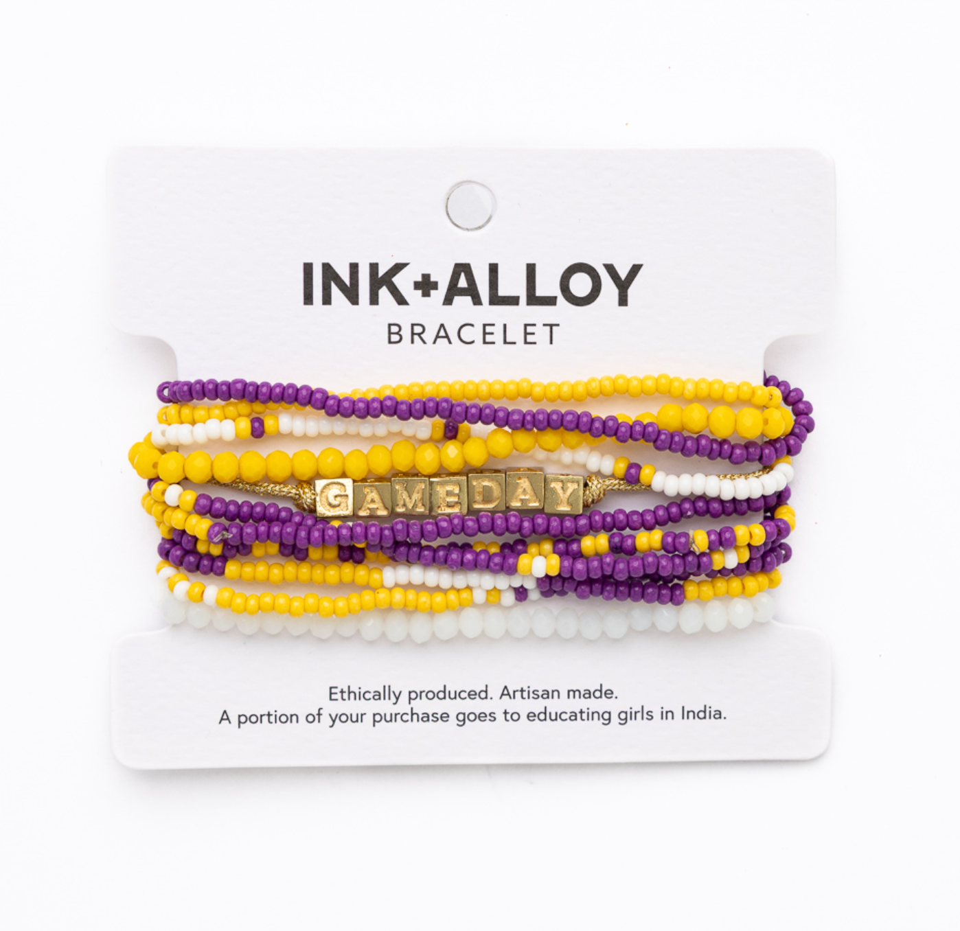 Bracelet Stack Game Day Purple + Gold Wholesale