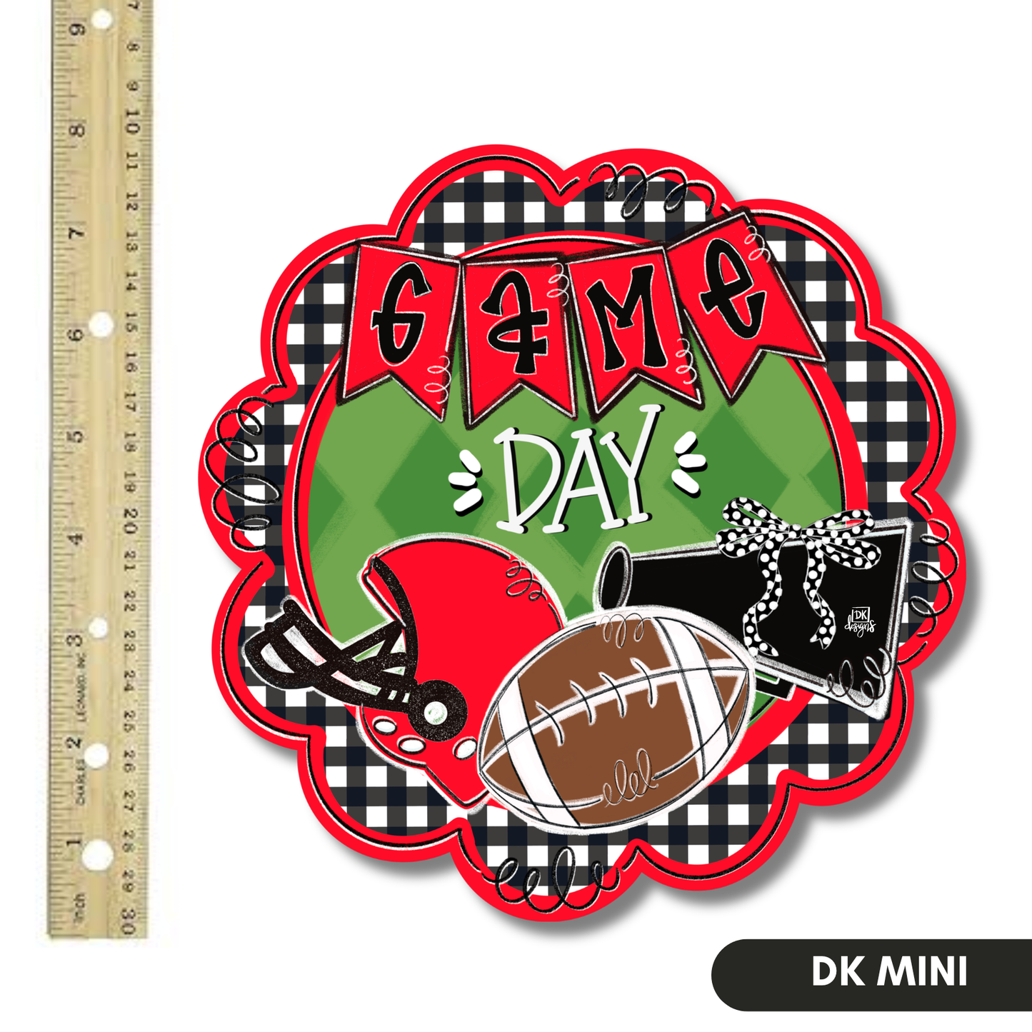 Red and Black Game Day Scallop Mini
