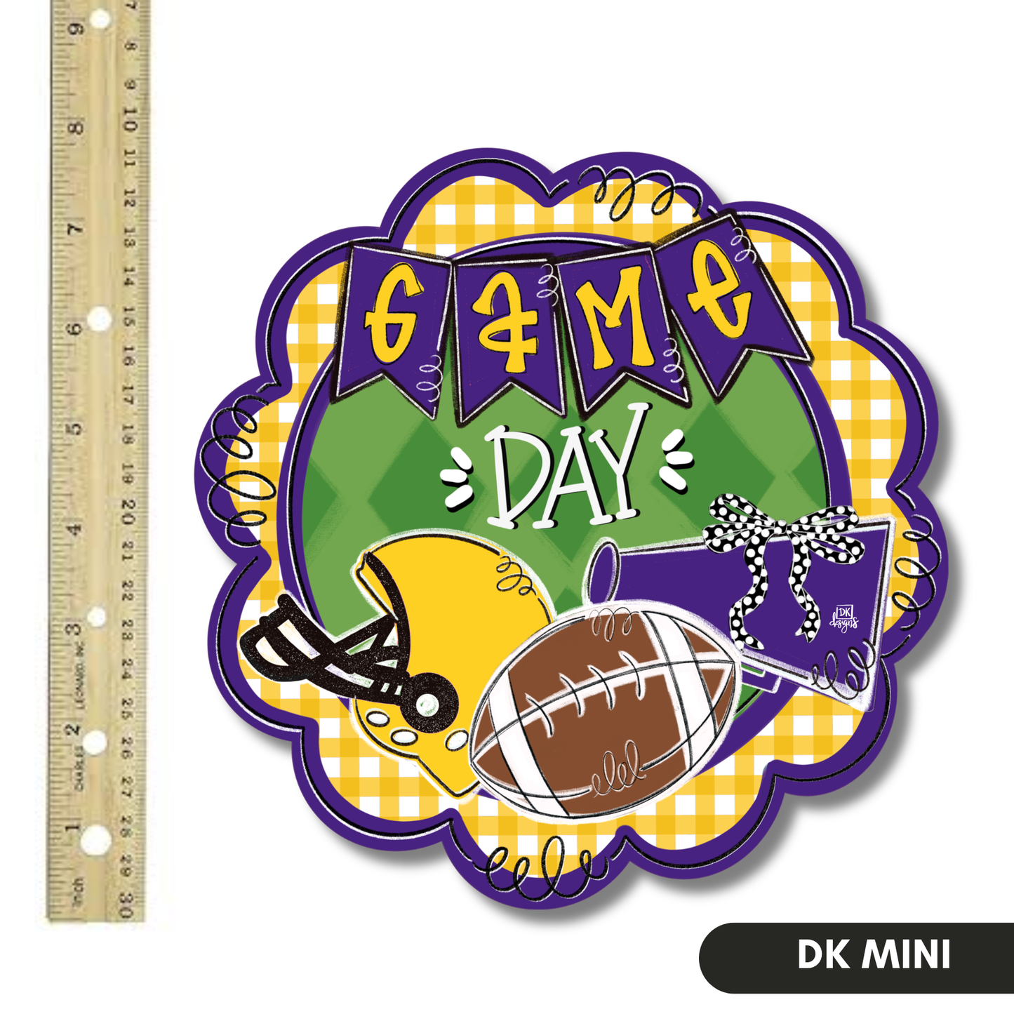 Purple and Yellow Gold Game Day Scallop Mini