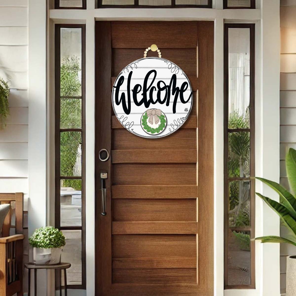 DK Shiplap "Welcome" with Room for a Mini