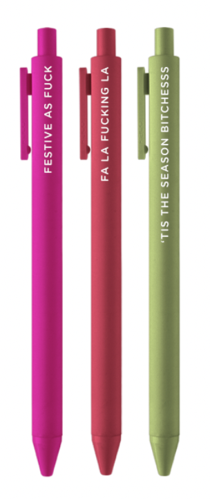 Festive As Fuck -Pen Set of 3