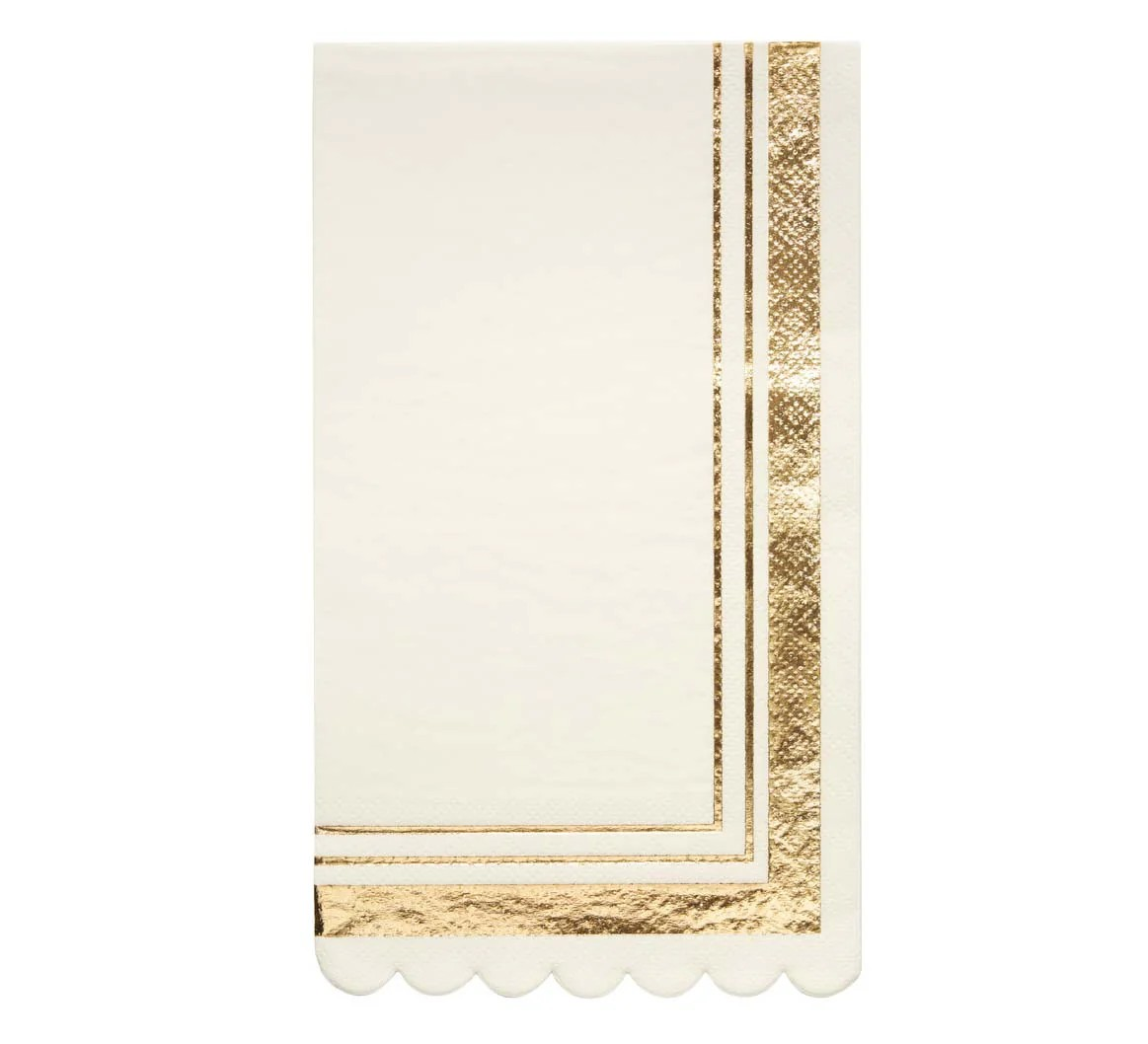 Guest Towel Gold and White
