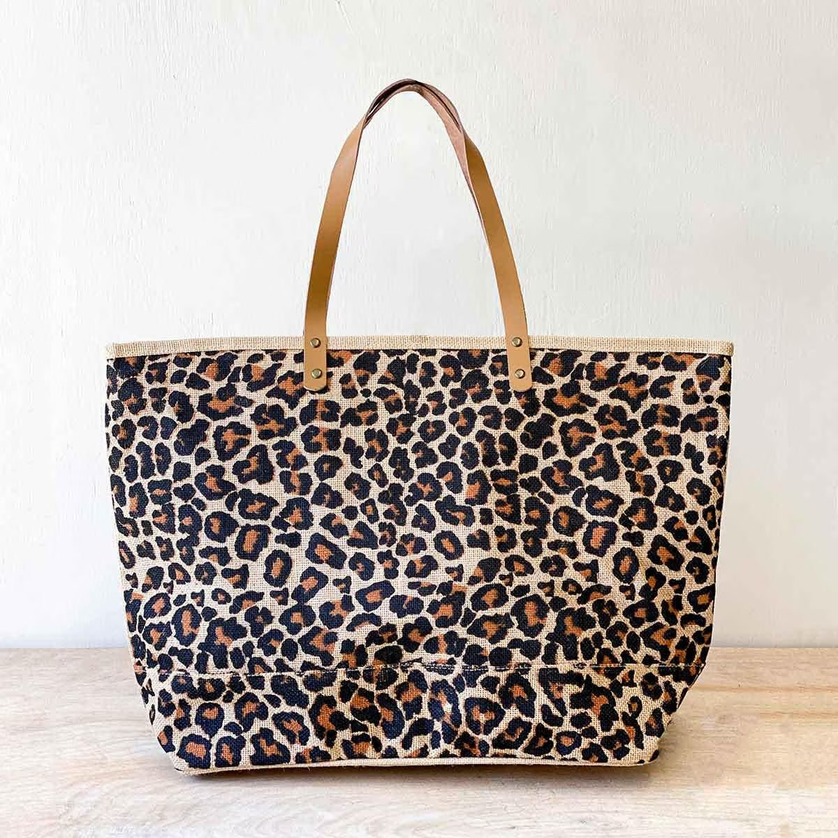 Leopard Jute Bag
