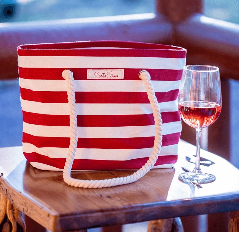 Wine Tote - Red/White