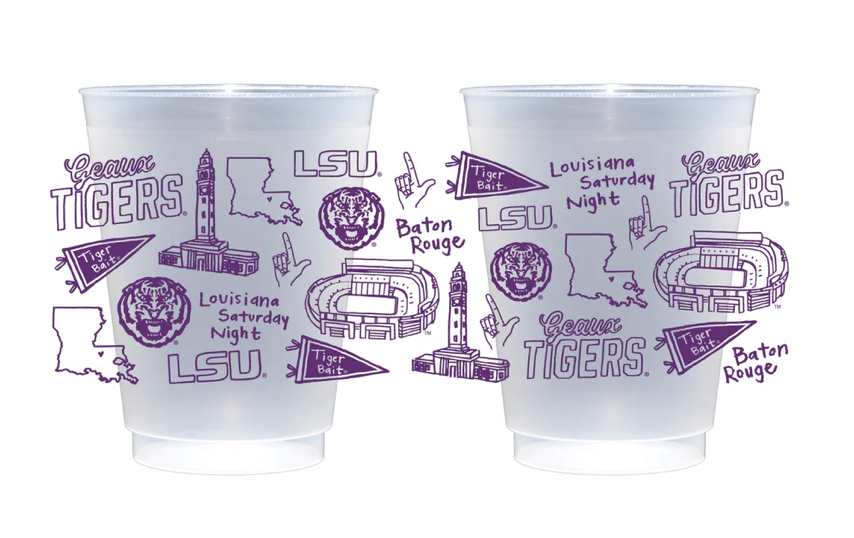 LSU Shatterproof Cups - Set of 8
