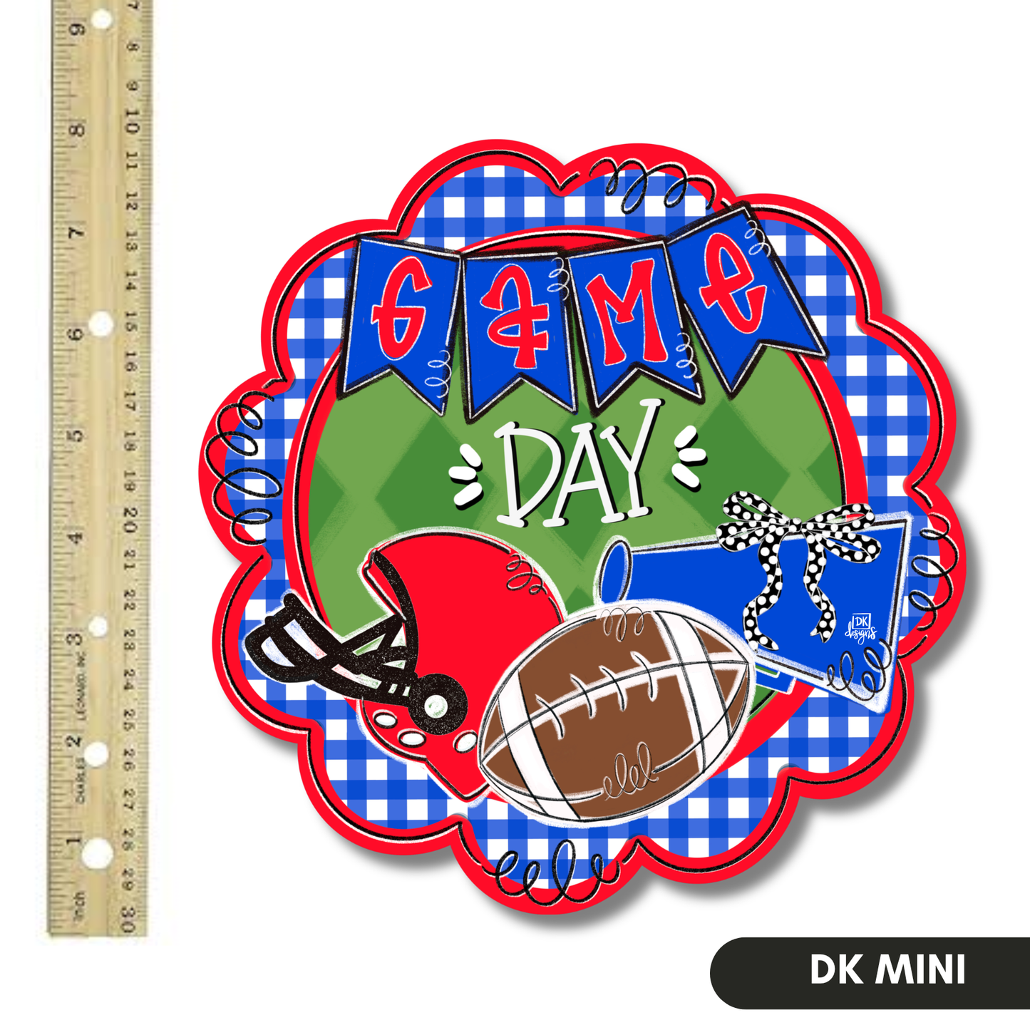 Red and Blue Game Day Scallop Mini
