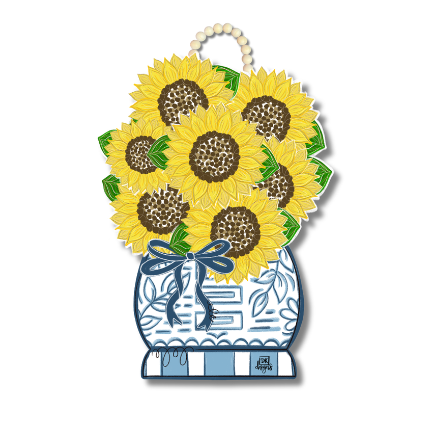 Sunflower Flower Pot Door Hanger