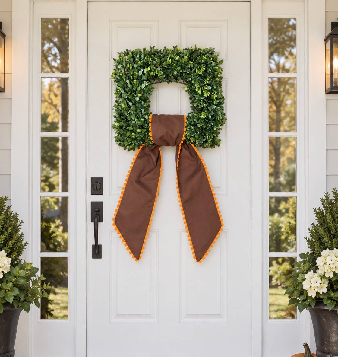Custom Linen Sashes with Trim 