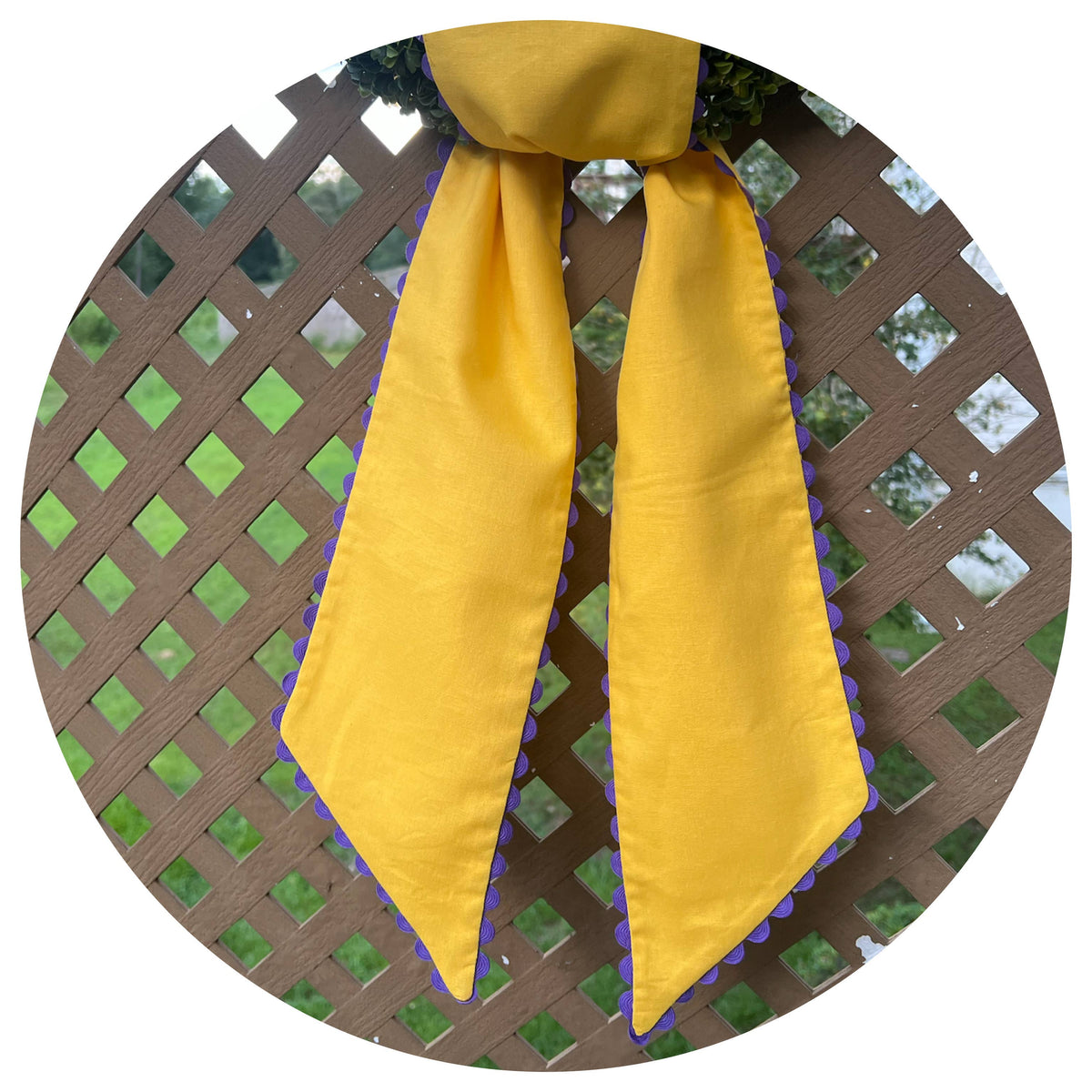 Custom Linen Sashes with Trim 