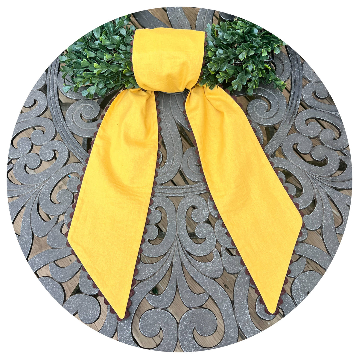 Custom Linen Sashes with Trim 