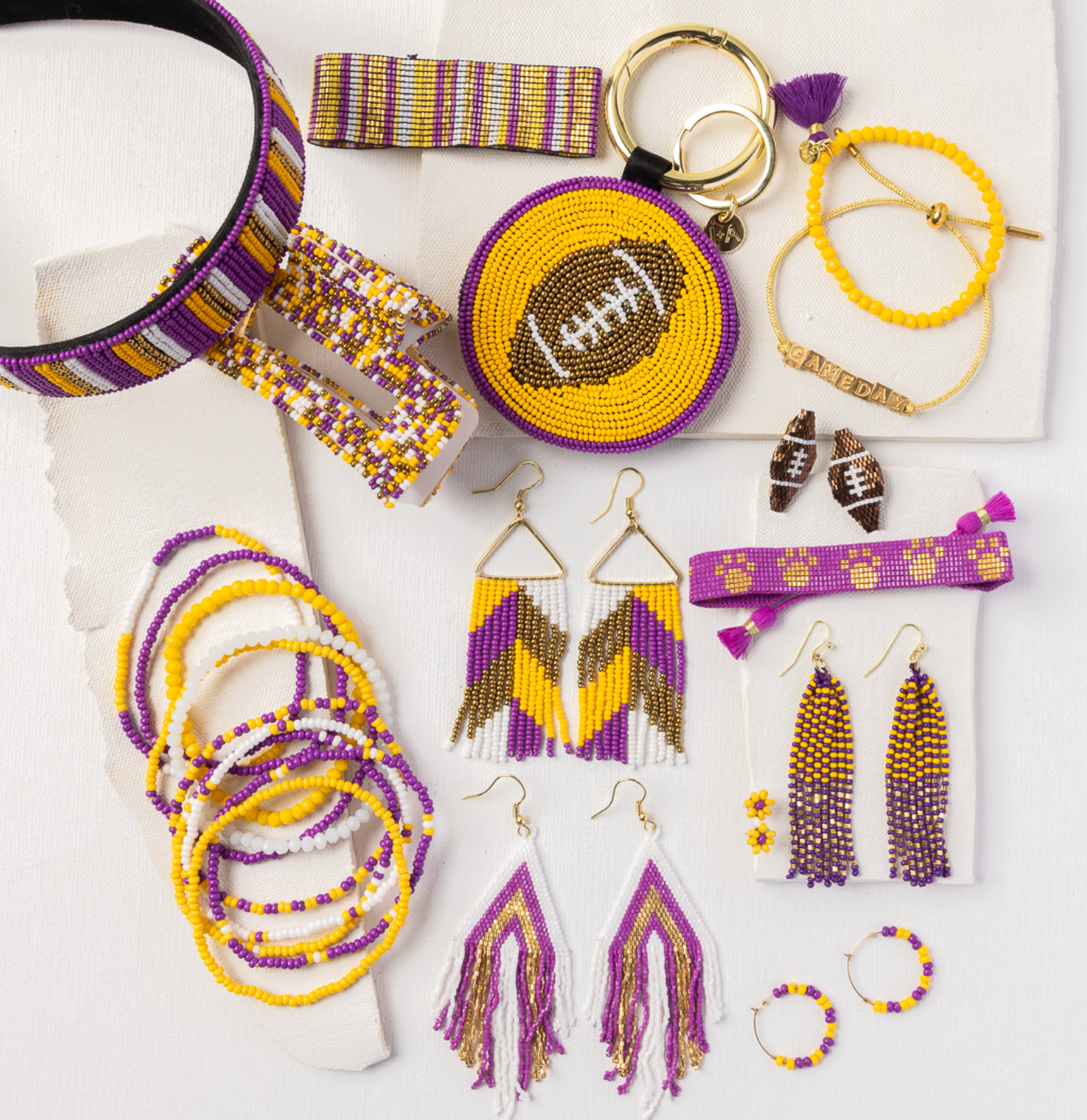 Bracelet Stack Game Day Purple + Gold Wholesale