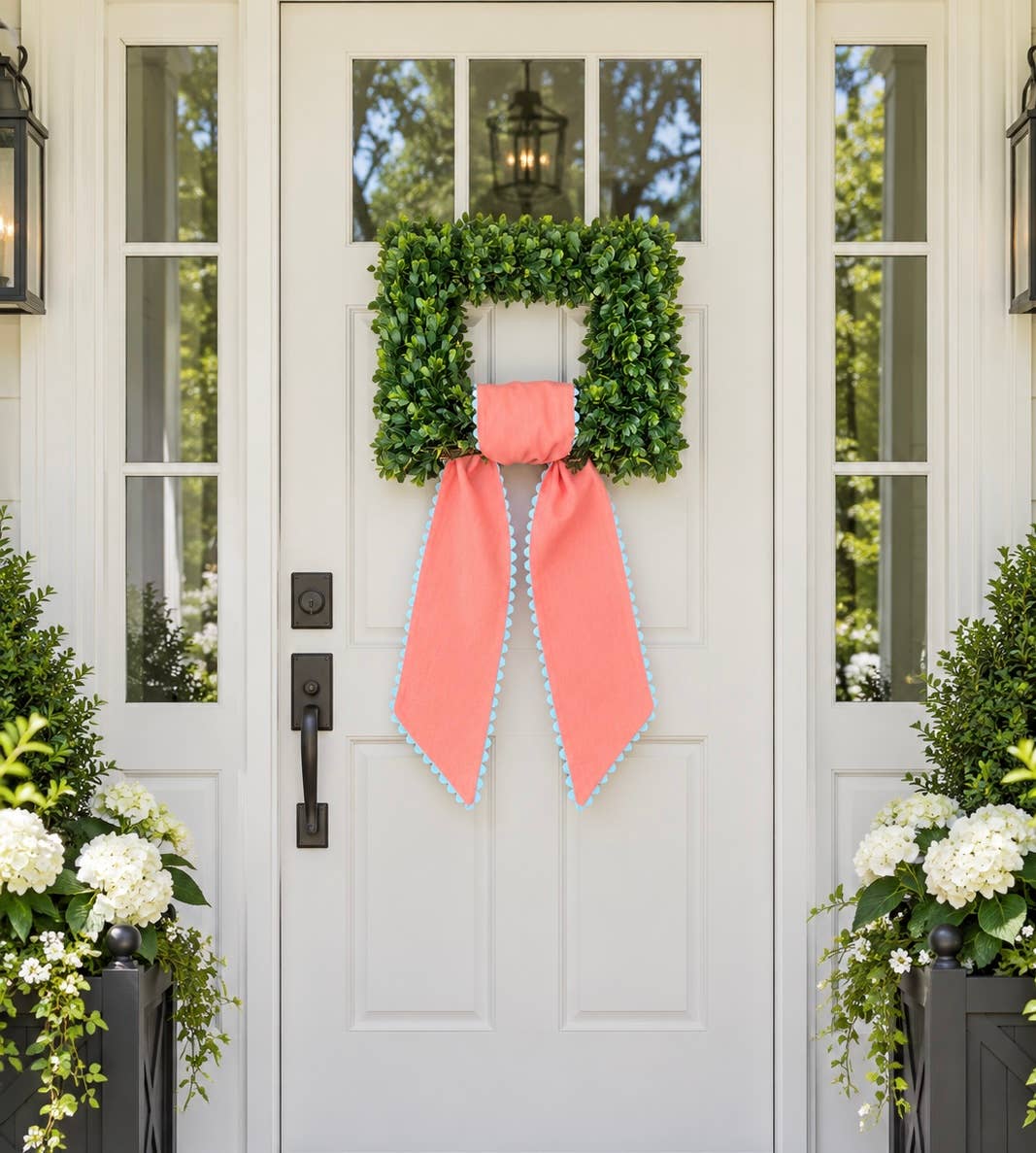Custom Linen Sashes with Trim 