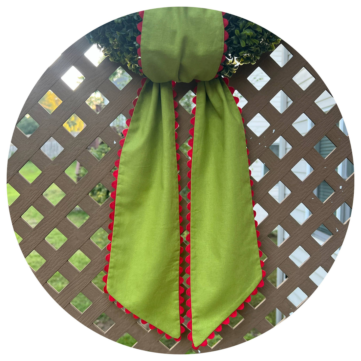 Custom Linen Sashes with Trim 