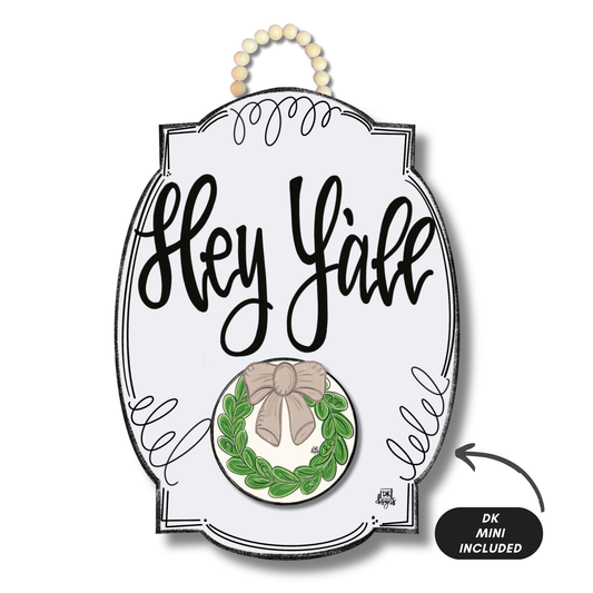 DK White Bloom "Hey Y'all" Hanger + Mini