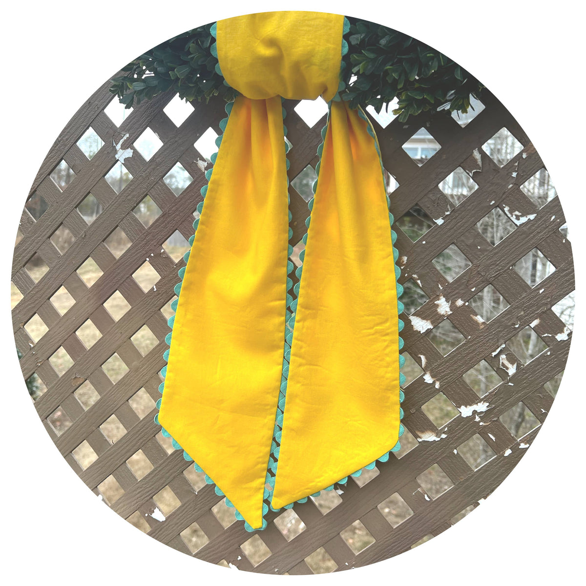 Custom Linen Sashes with Trim 