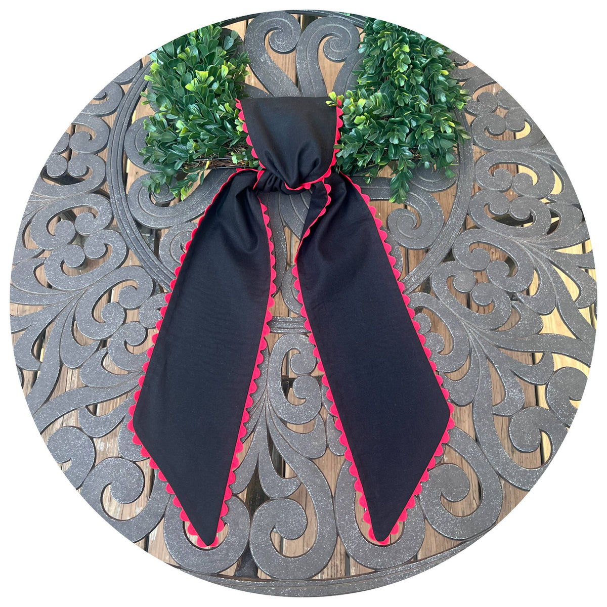 Custom Linen Sashes with Trim 