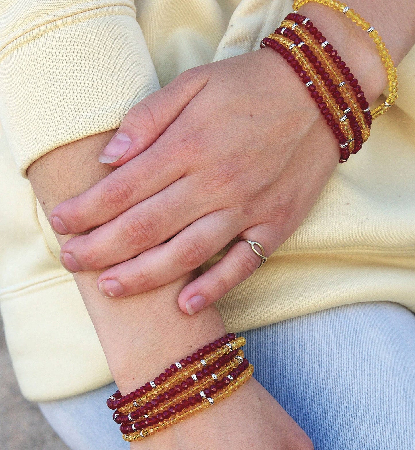 Fanfare Team Colors | Mini Crystal Stretch Bracelet 6pc Set