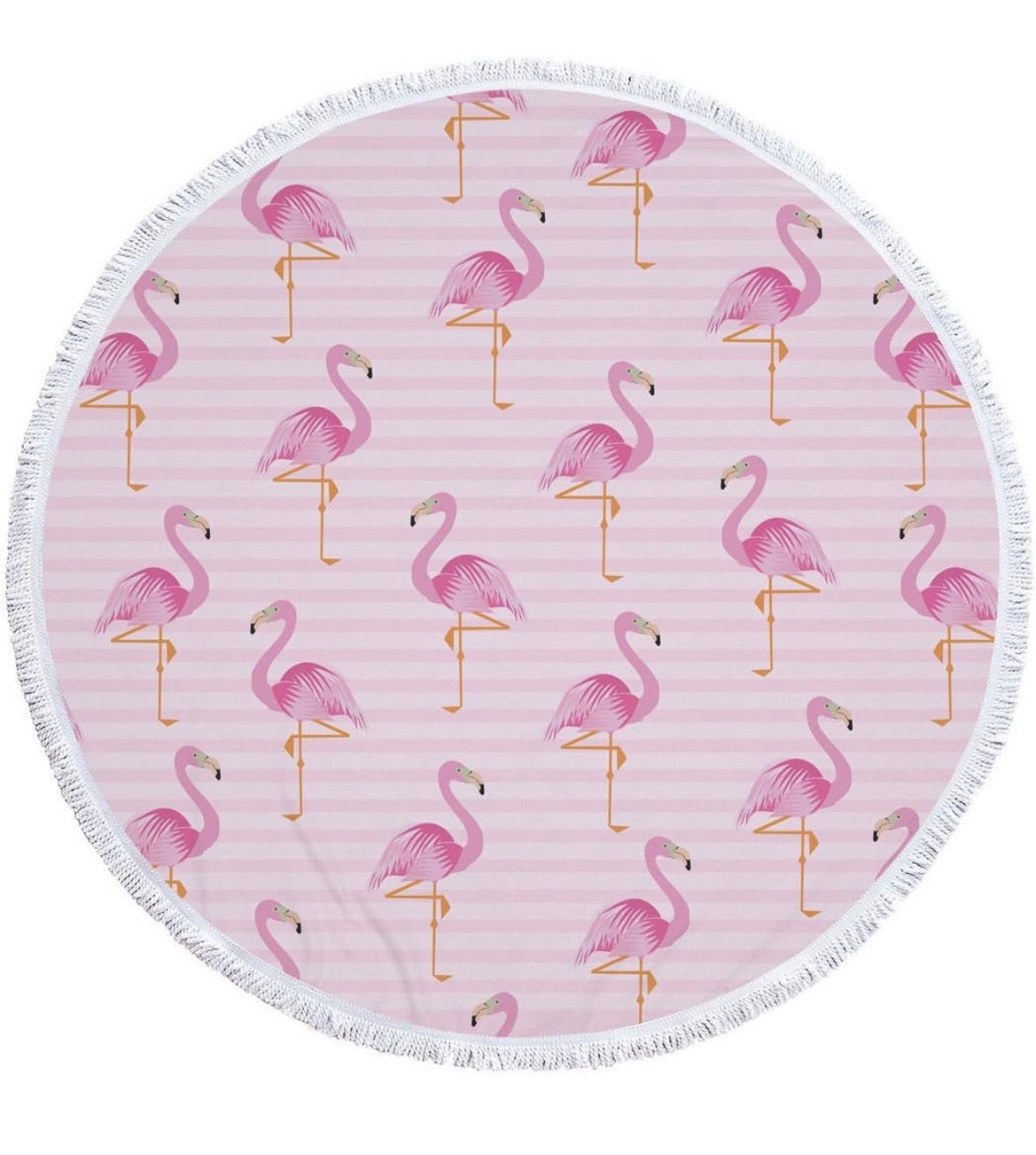 Round Flamingo Beach Towel