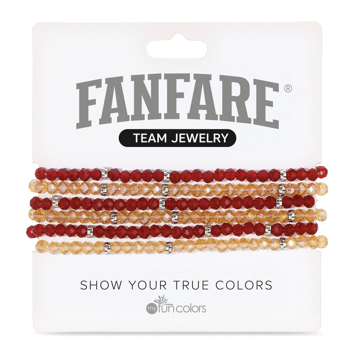 Fanfare Team Colors | Mini Crystal Stretch Bracelet 6pc Set