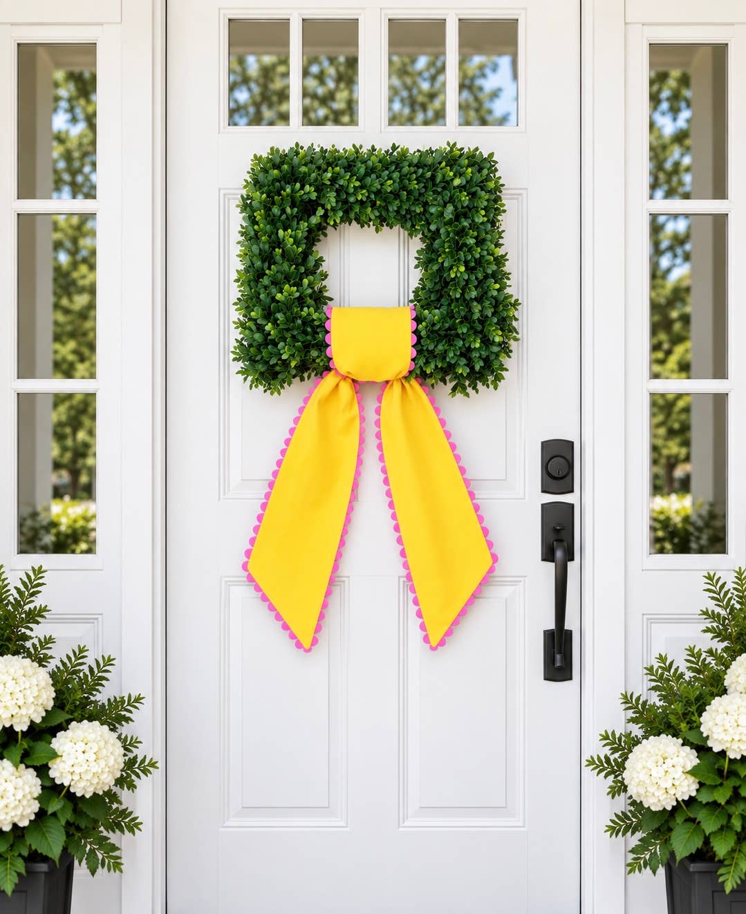 Custom Linen Sashes with Trim 