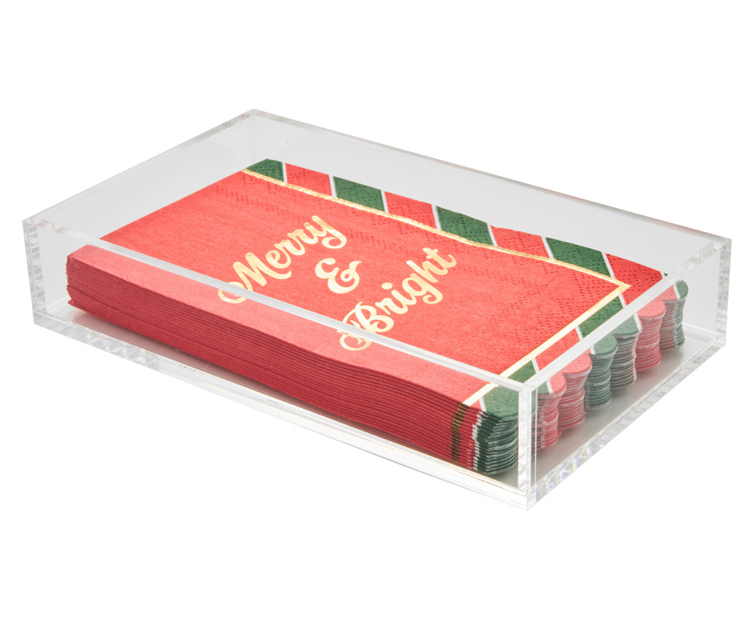Acrylic Guest Towel Napkin Tray - Clear