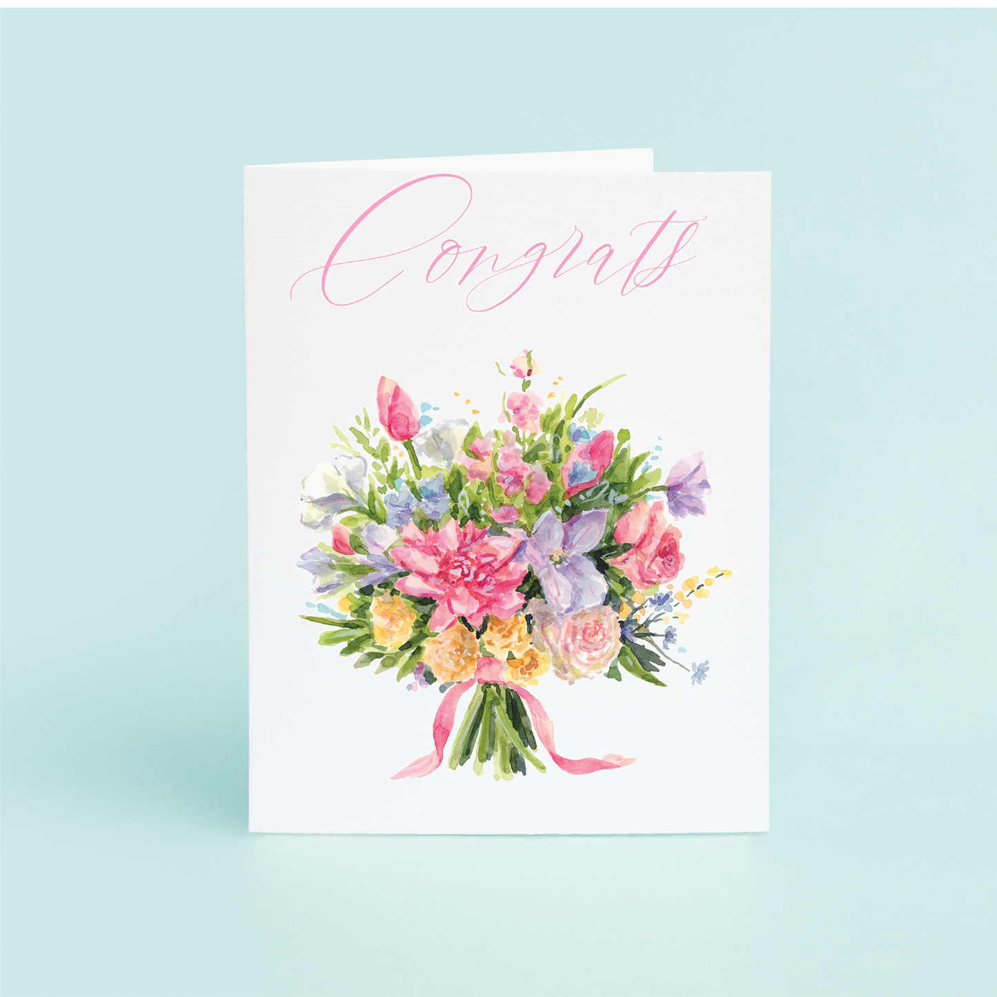 Pastel Bouquet "Congrats" (Single Card)
