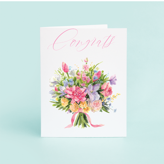 Pastel Bouquet "Congrats" (Single Card)