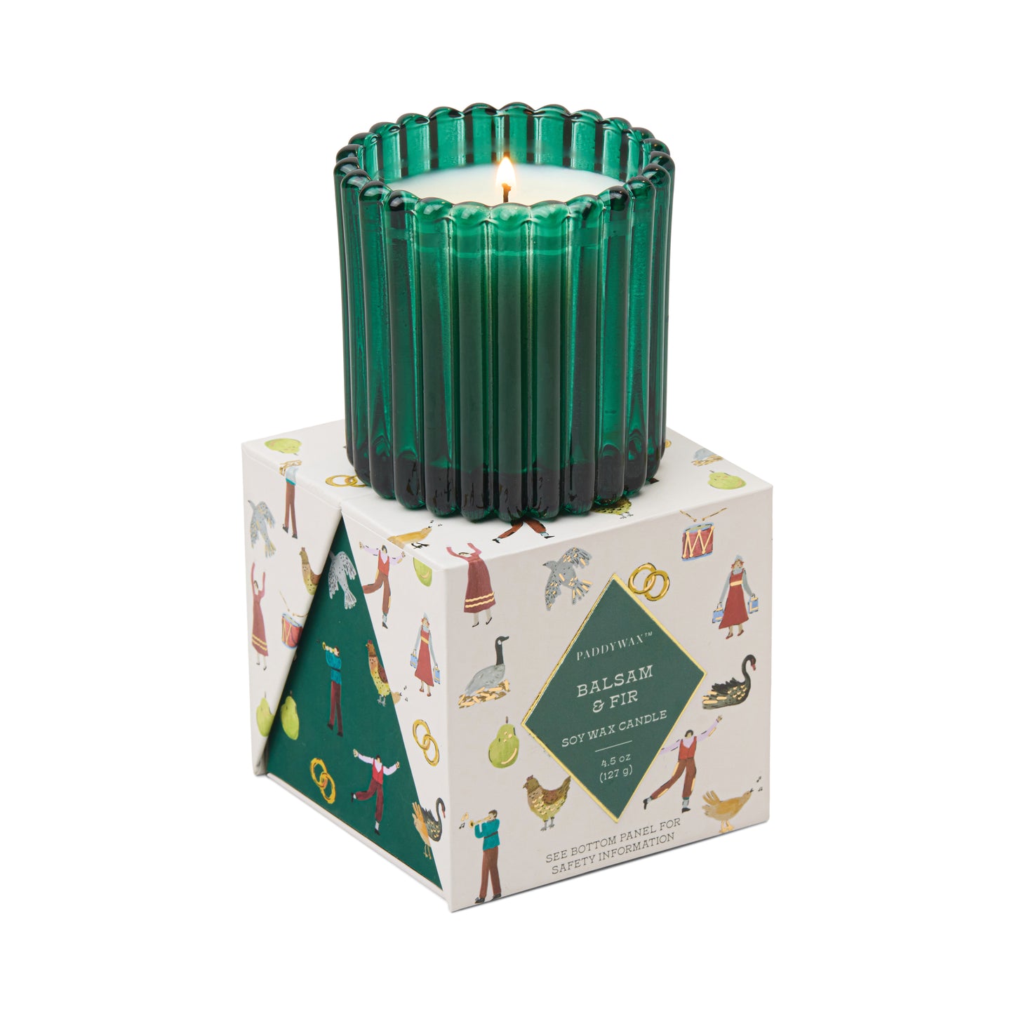 Green Tinted Glass in Holiday Merry Box Balsam & Fir