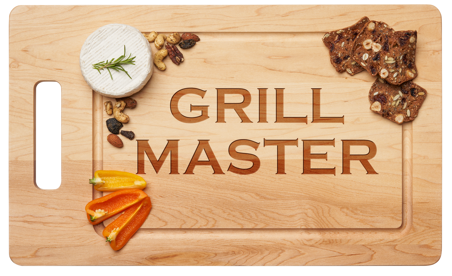 Grill Master - Handled Maple Wood Cutting + Cheeseboard 20 x 12"
