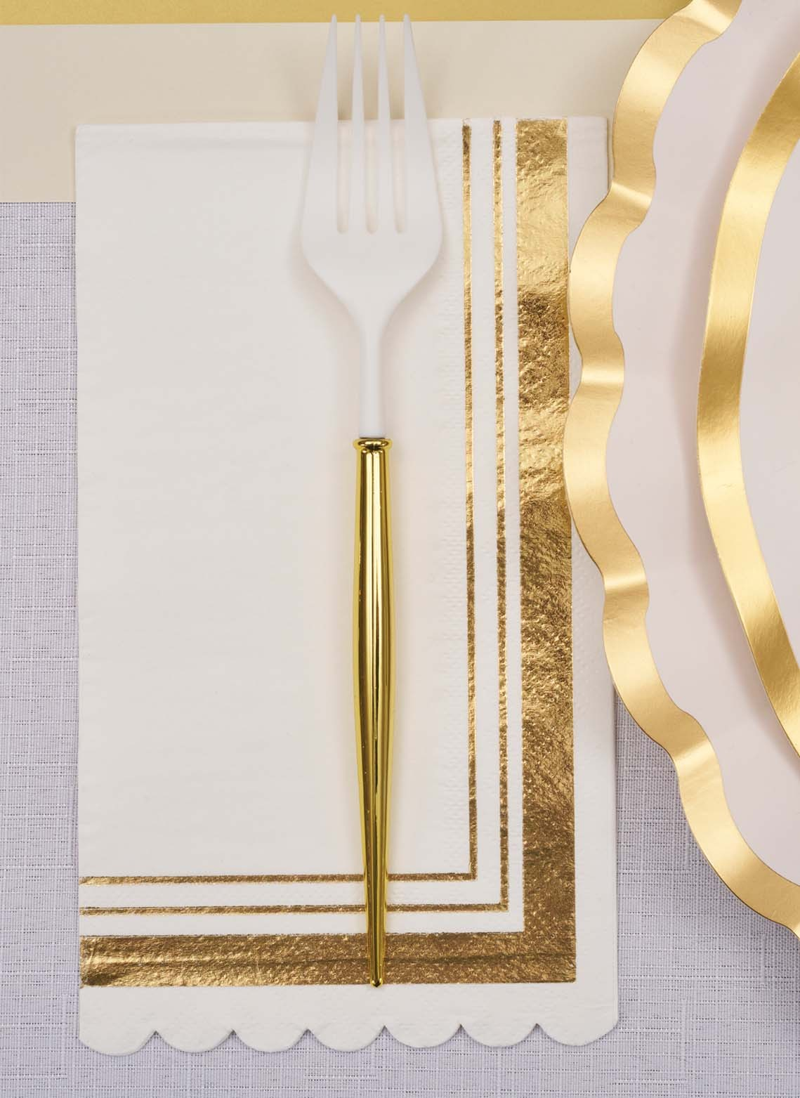 Guest Towel Gold and White