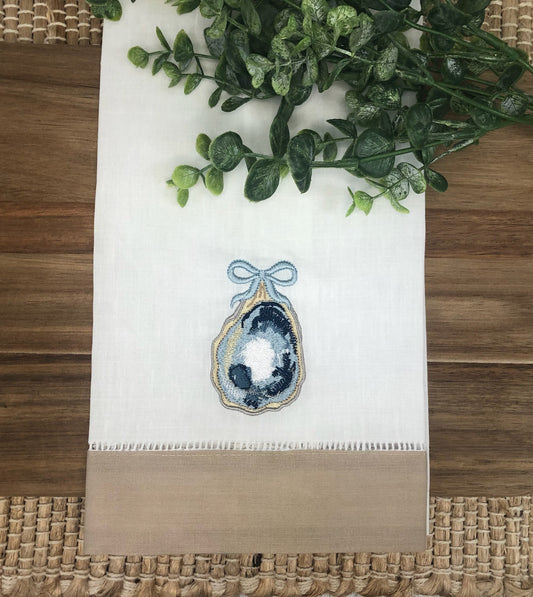 Oyster Hemstitch Hand Towel
