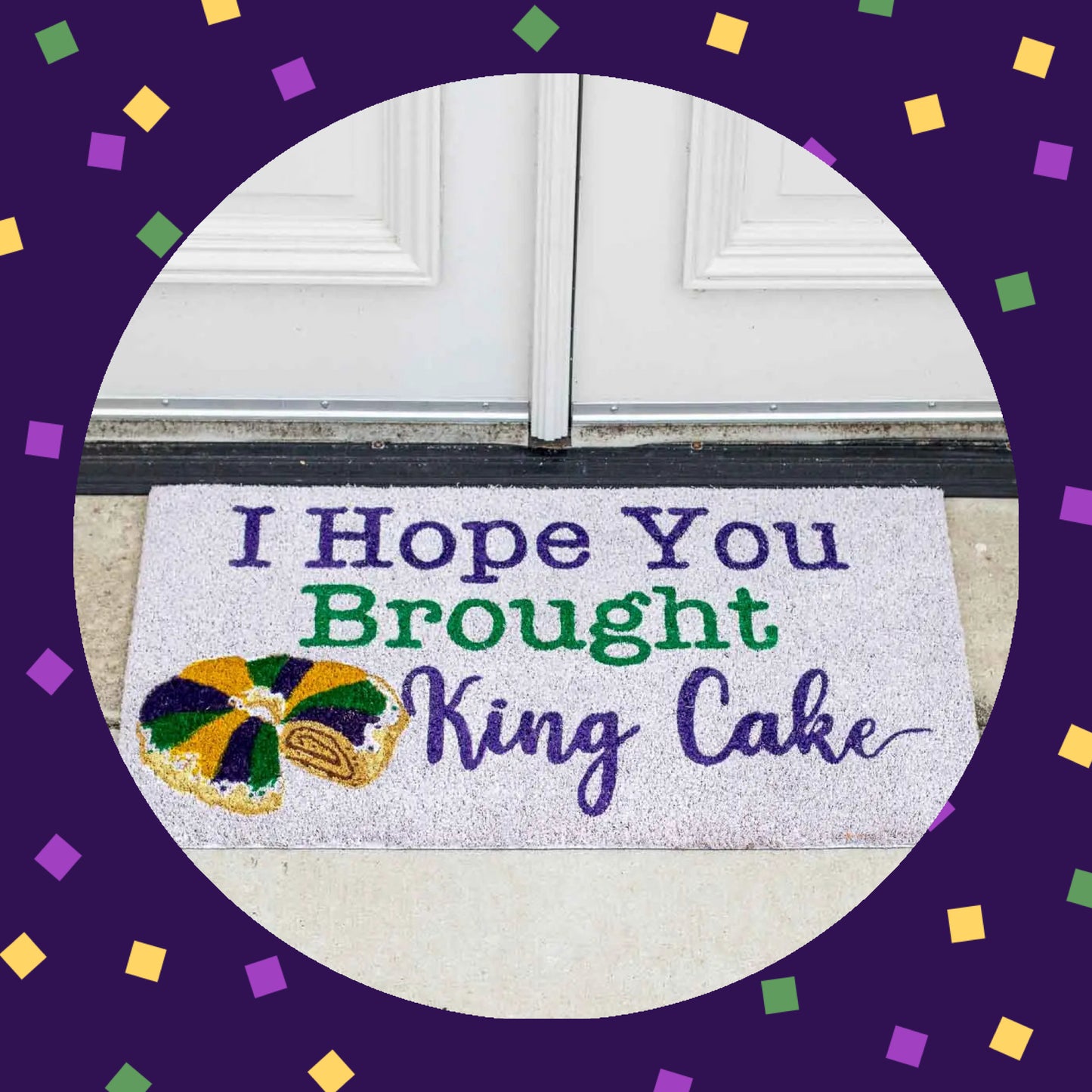 King Cake Door Mat