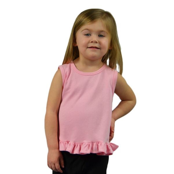 Girls Sleeveless Ruffle Shirt (4T)