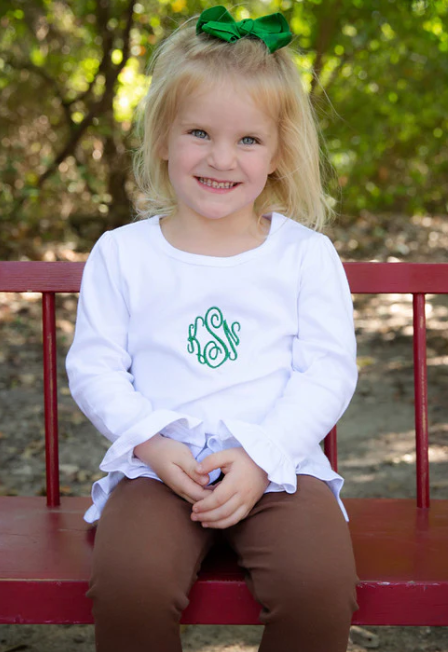 Long Sleeve Ruffle Shirt - White