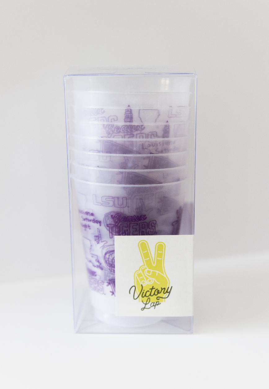 LSU Shatterproof Cups - Set of 8