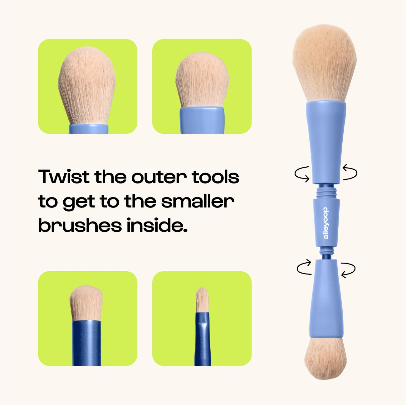 Alleyoop Overachiever 4-in-1 Makeup Brush
