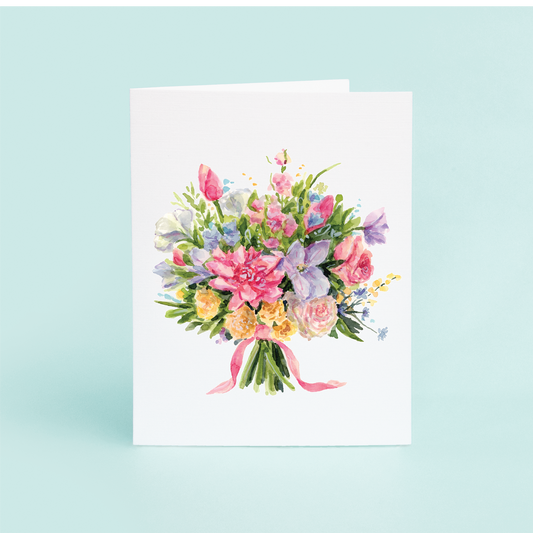 Pastel Bouquet Single Card