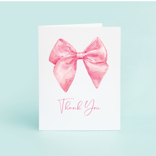 Pink Bow "Thank You" Single Card