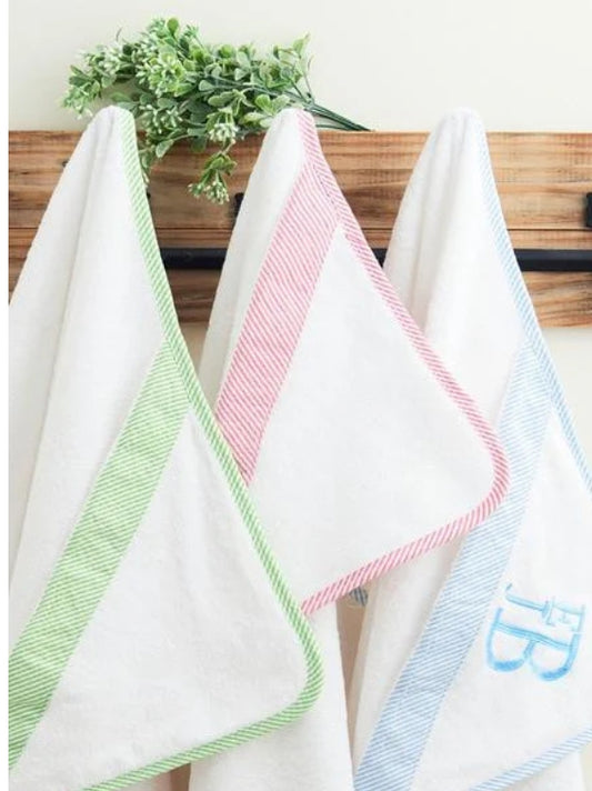 Seer Sucker Hooded Towel - Blue