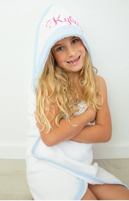 Seer Sucker Hooded Towel - Blue