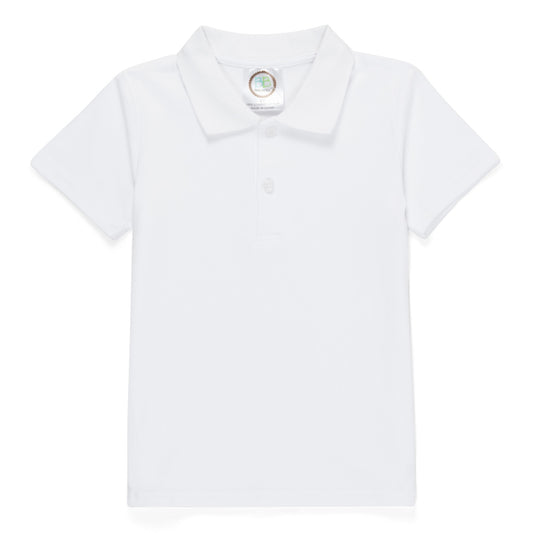 Boys Short Sleeve Polo Shirt - White