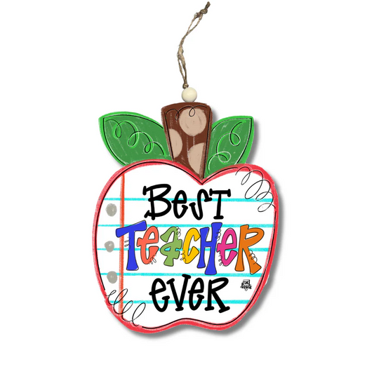 DK Teacher Apple Ornament