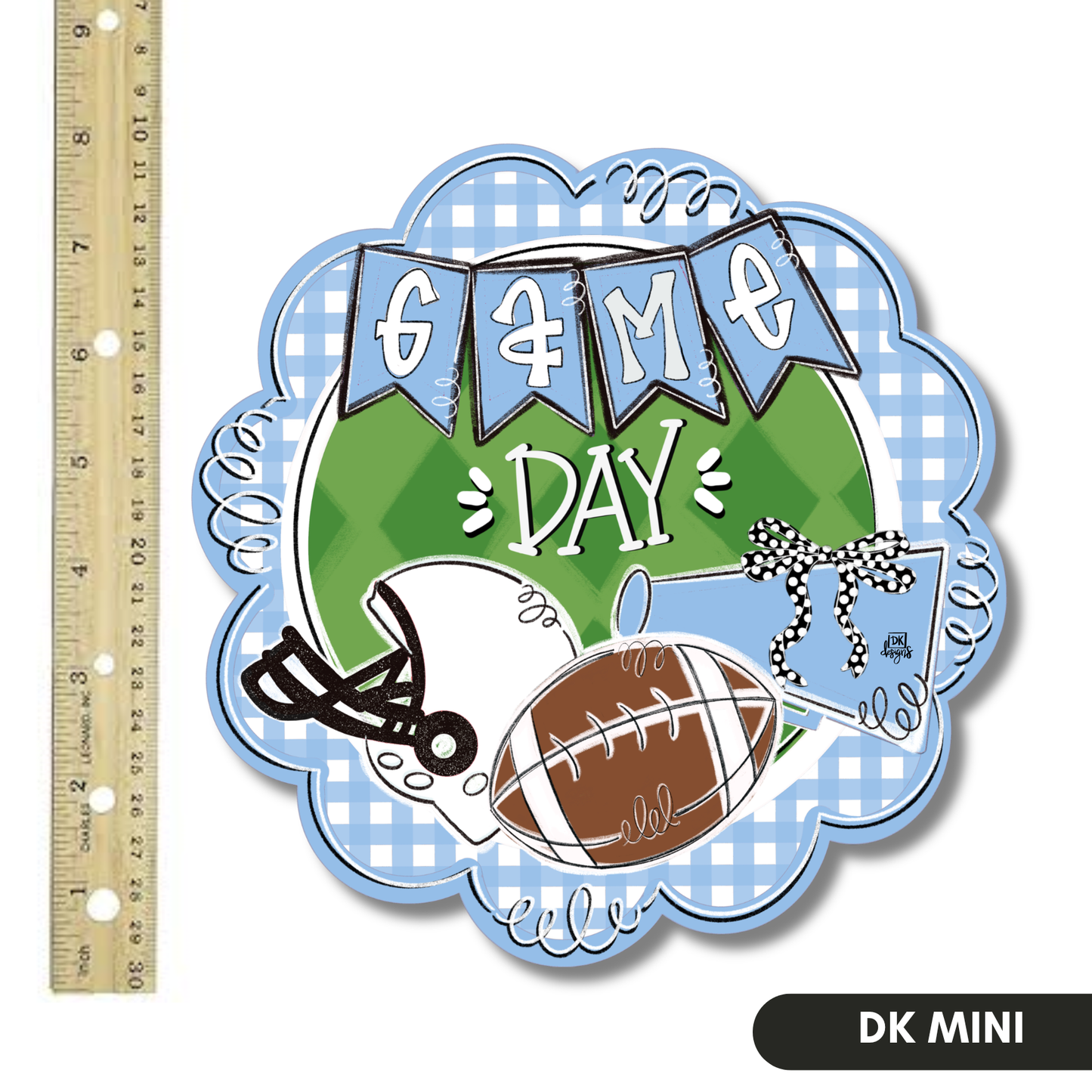 Powder Blue and White Game Scallop Day Mini