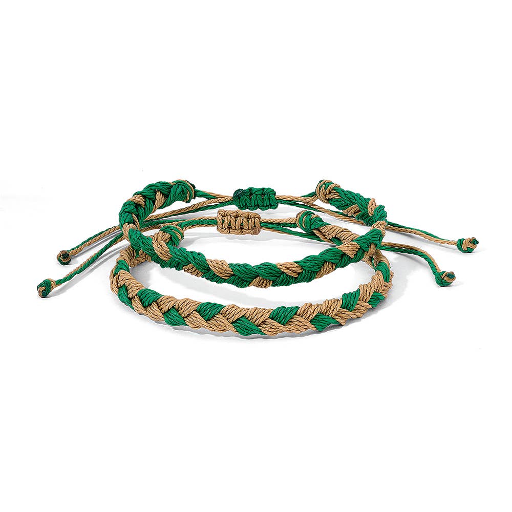 Team Colors | Fanfare Braided Bracelet S2 | Dark Green+Gold