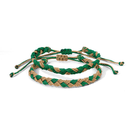 Team Colors | Fanfare Braided Bracelet S2 | Dark Green+Gold