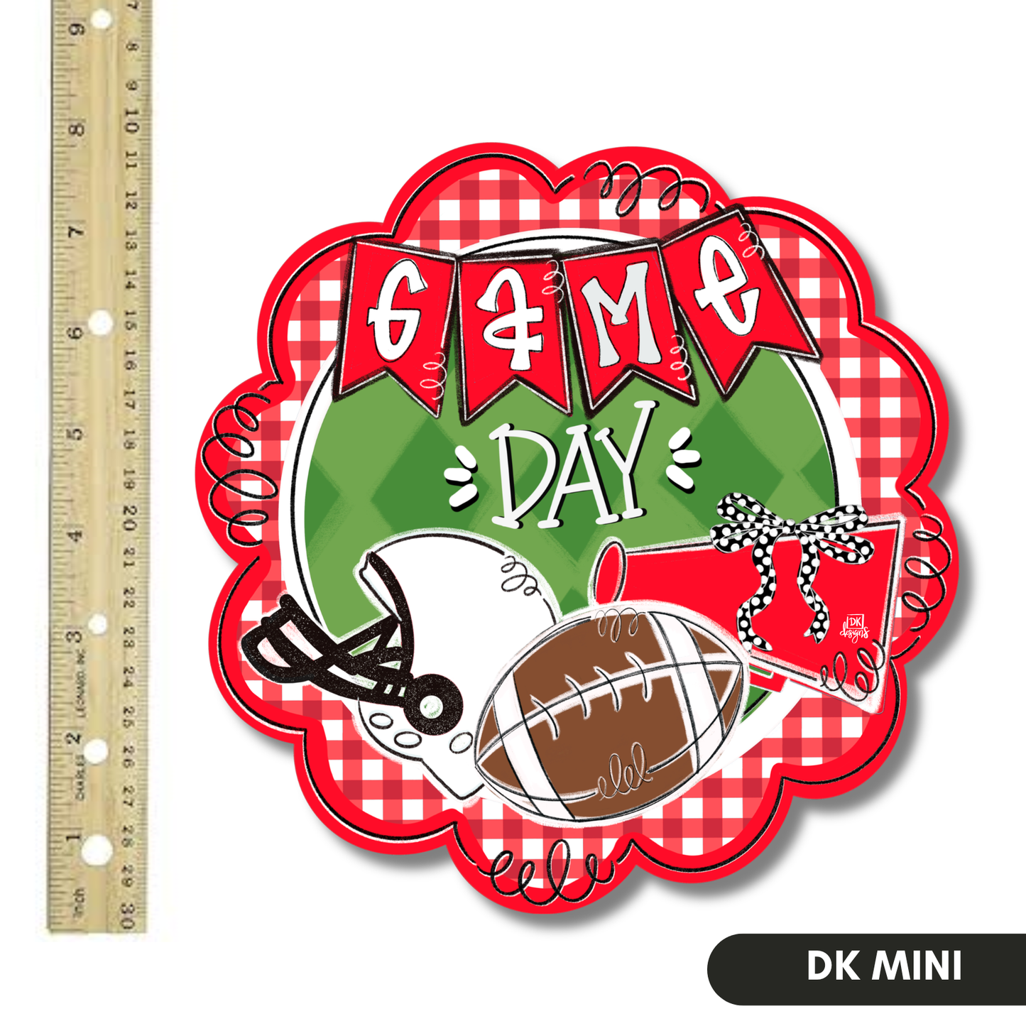 Red and White Game Day Scallop Mini