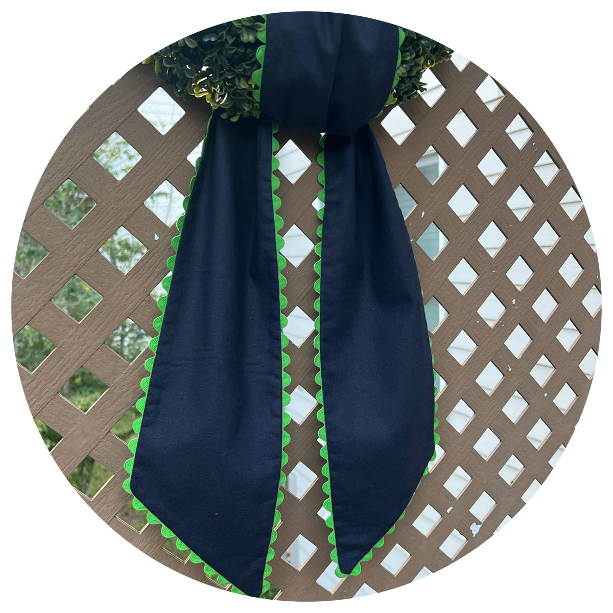 Custom Linen Sashes with Trim 