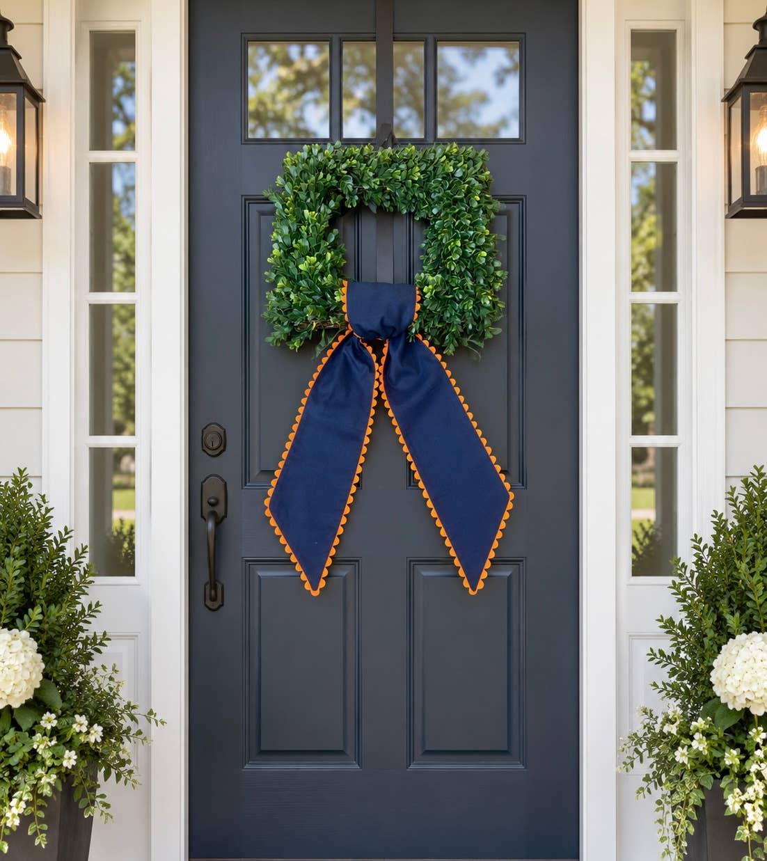 Custom Linen Sashes with Trim 
